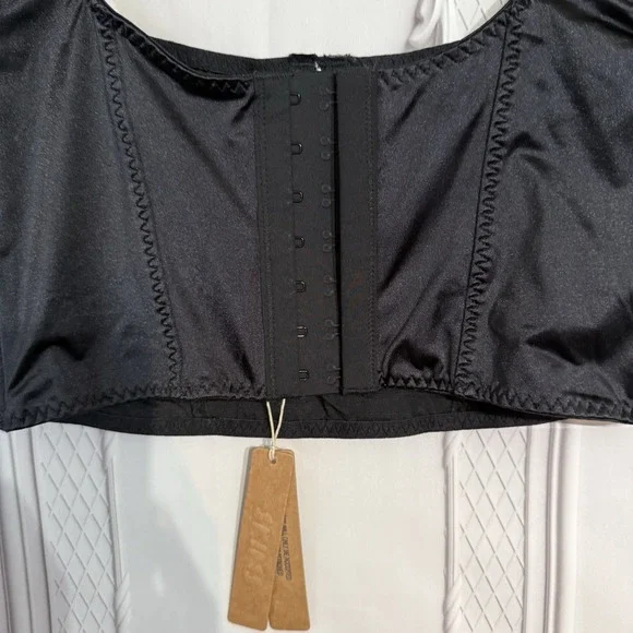 SKIMS STRETCH SATIN UNDERWIRE CORSET ONYX BLACK SIZE SMALL NWT $68